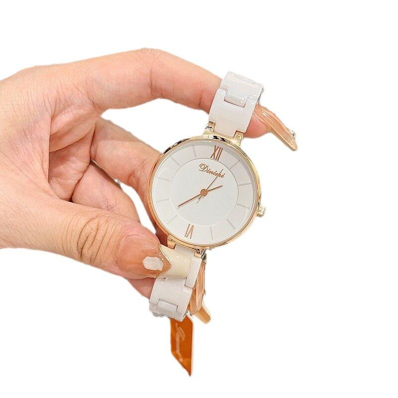 Ladies Watch Women'S Trend Fashion White Ceramic Strap Watch Simple Temperament Women'S Watch