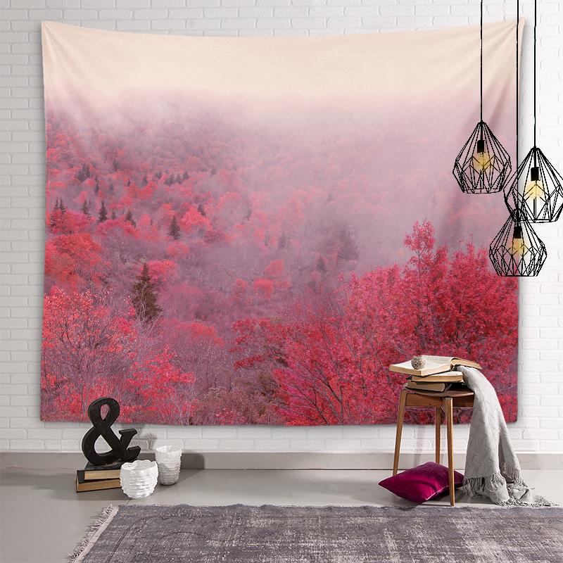 Приморский закат, пейзаж с закатом, гобелен, солнечный лес, украшение стены, гобелен для гостиной, эстетика комнаты, украшение для дома