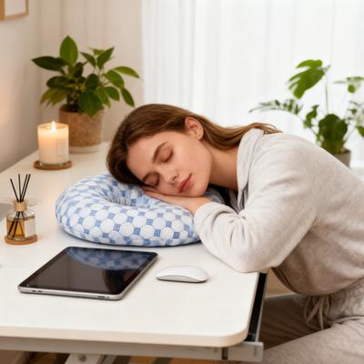 Подушка для пирсинга уха для спящих на боку Мягкая подушка-пончик с отверстием для облегчения боли в ухе, пролежней O-образная подушка для сна на боку для взрослых