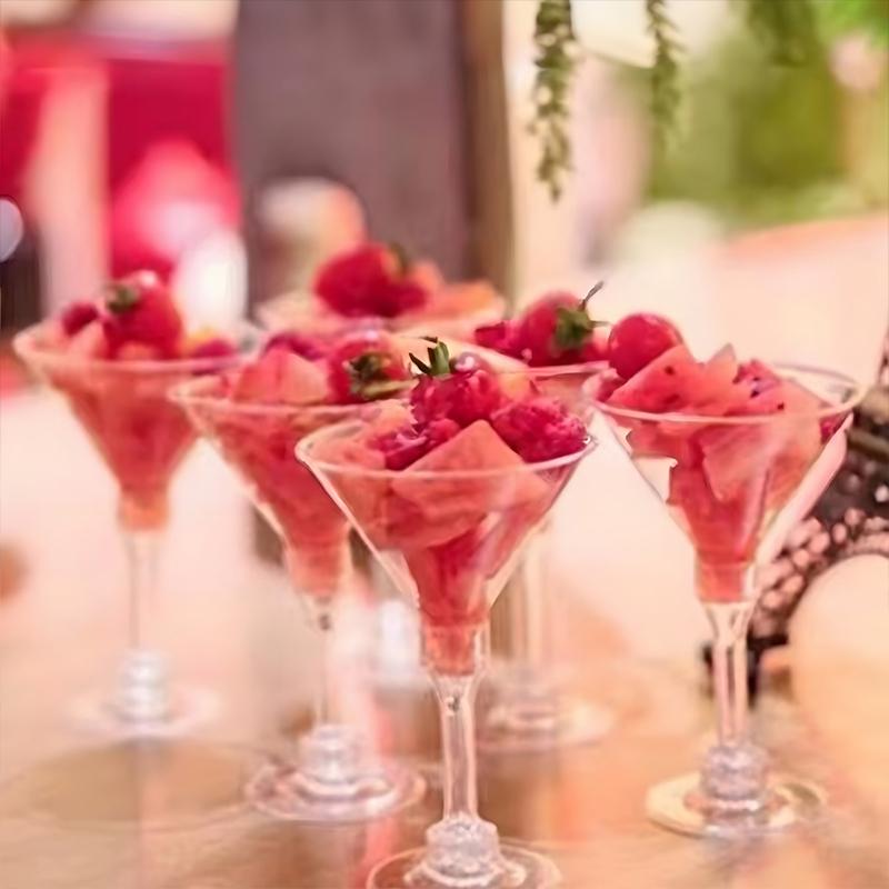 5Pcs/12Pcs Tall Mousse Glasses Transparent Martini Glasses Summer Margarita Glasses Cocktail Plastic Wine Glasses