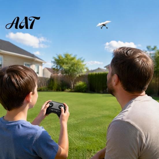Remote Control Paper Airplane Kit, DIY Electric RC Plane with Gyro Set Stabilizer, Dual Propellers, Lightweight Glider Assembly Toy for Beginner