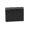 Gucci Signature Embossed Logo Short Flap Leather Card Holder Wallet Women wallet Black 406924-CWC1G-1000