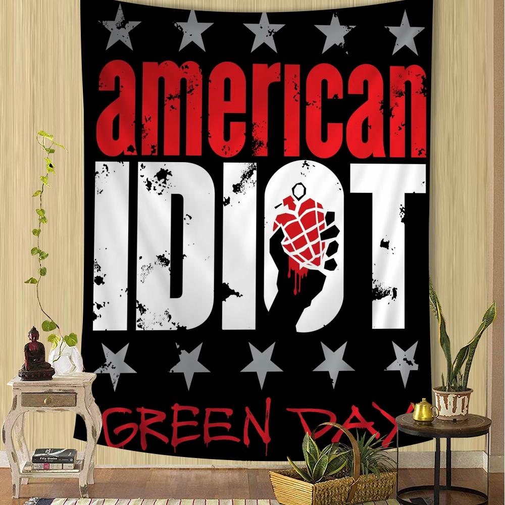 GGreen DDay American Idiot DIY Wall Tapestry Hanging Tarot Hippie Wall Rugs Dorm Home Decor