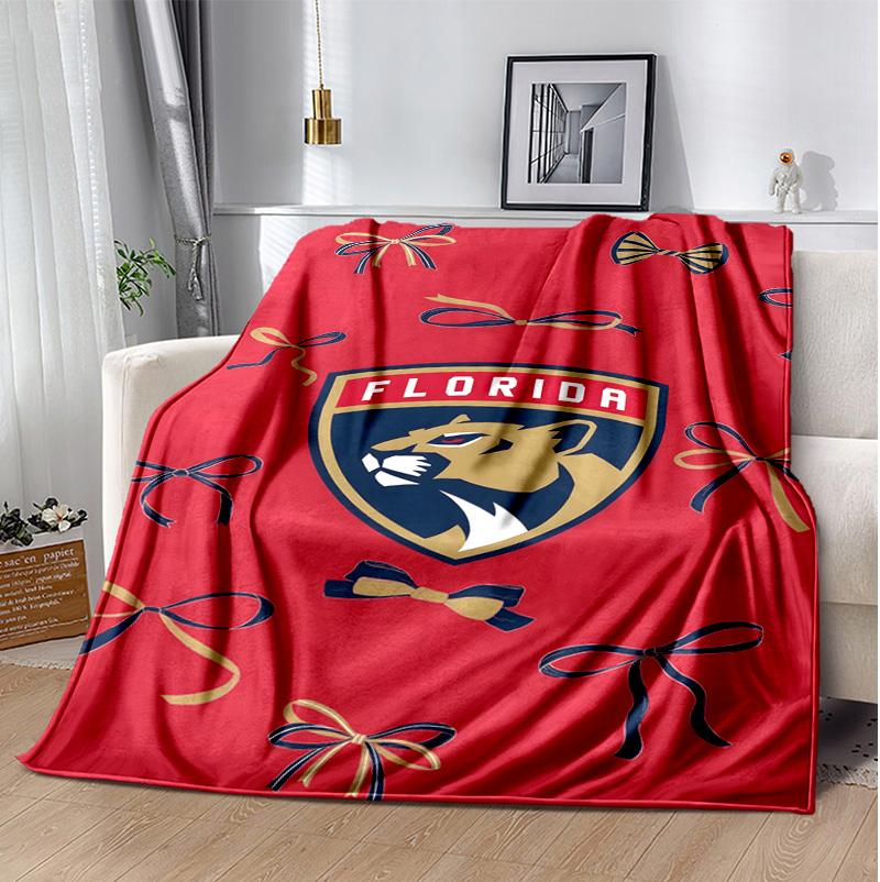 Florida Panthers Flannel Blanket Soft Warm All-Season Throw, Design for Camping, Car Travel, Hiking Sofa, Bed, Office Perfect Gift for Parties
