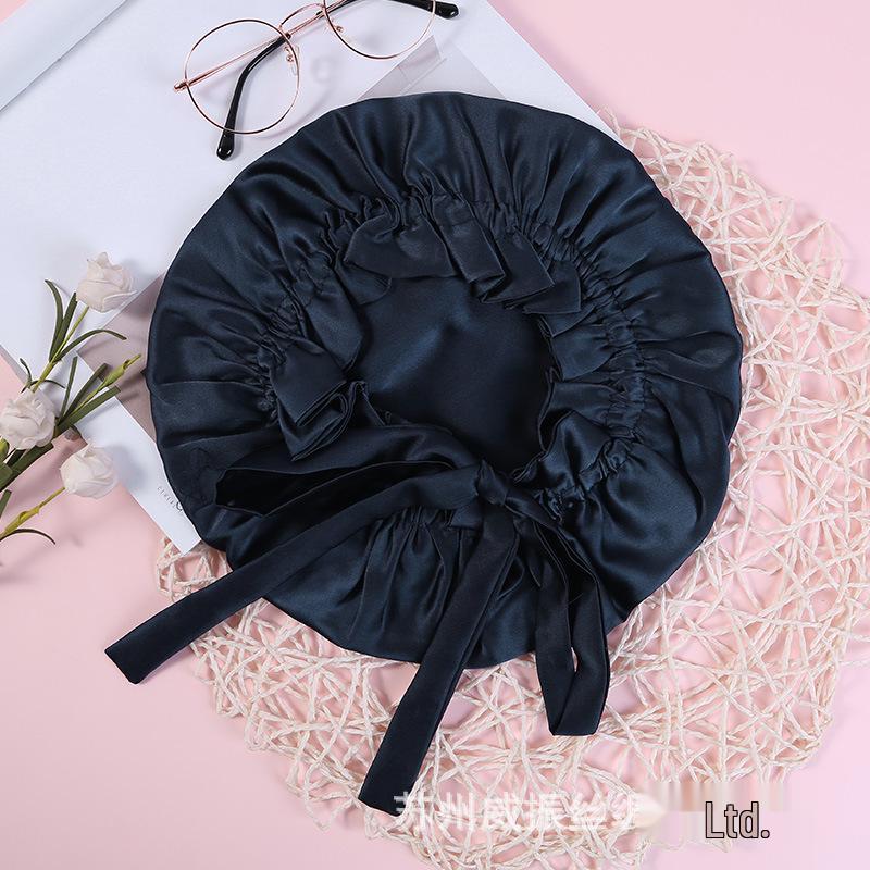 Double Layer Mulberry Silk Sleep Cap for Women - Hair Care & Postpartum Protection