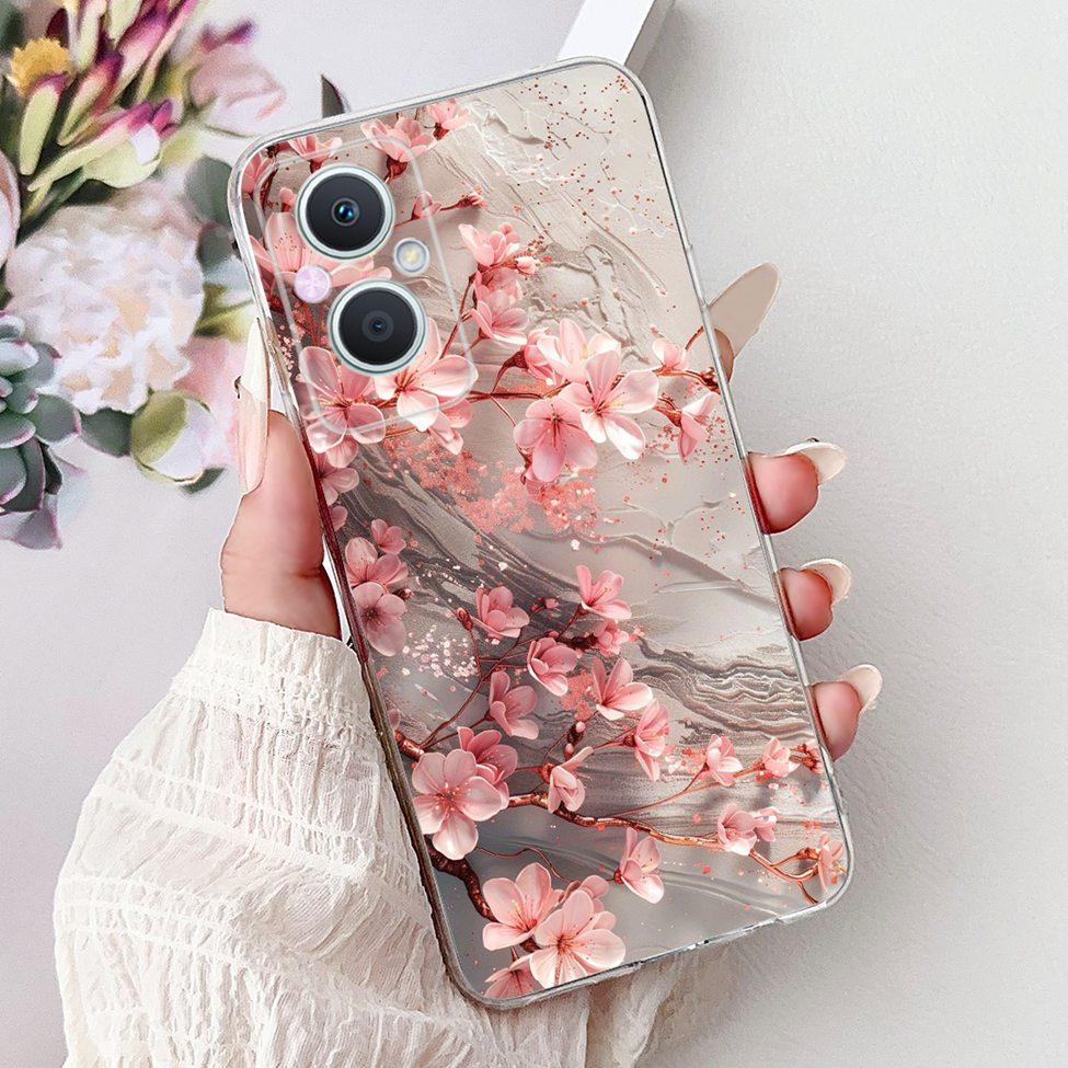 Clear For Oppo Reno 7Z 5G CPH2343 Case For Oppo Reno 8Z 5G CPH2457 Cover Luxury Butterfly Love Fashion Flowers Cool Lion Painted