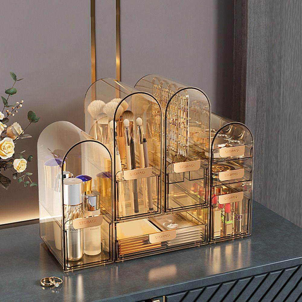 Transparent Jewelry Display Rack Dustproof Lipstick Box Acrylic Cosmetics Storage Box for Home