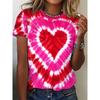Женская футболка с принтом в форме сердца, летние 3D-рисунки, женские рубашки с короткими рукавами