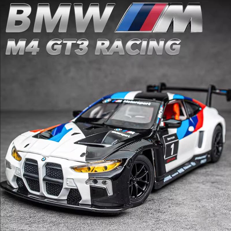 1:32 BMW 3.0 CSL GT3  Alloy Racing Car Model Diecast Metal Toy Car Vehicle Model High Simulation Sound Light Collection Kid Gift