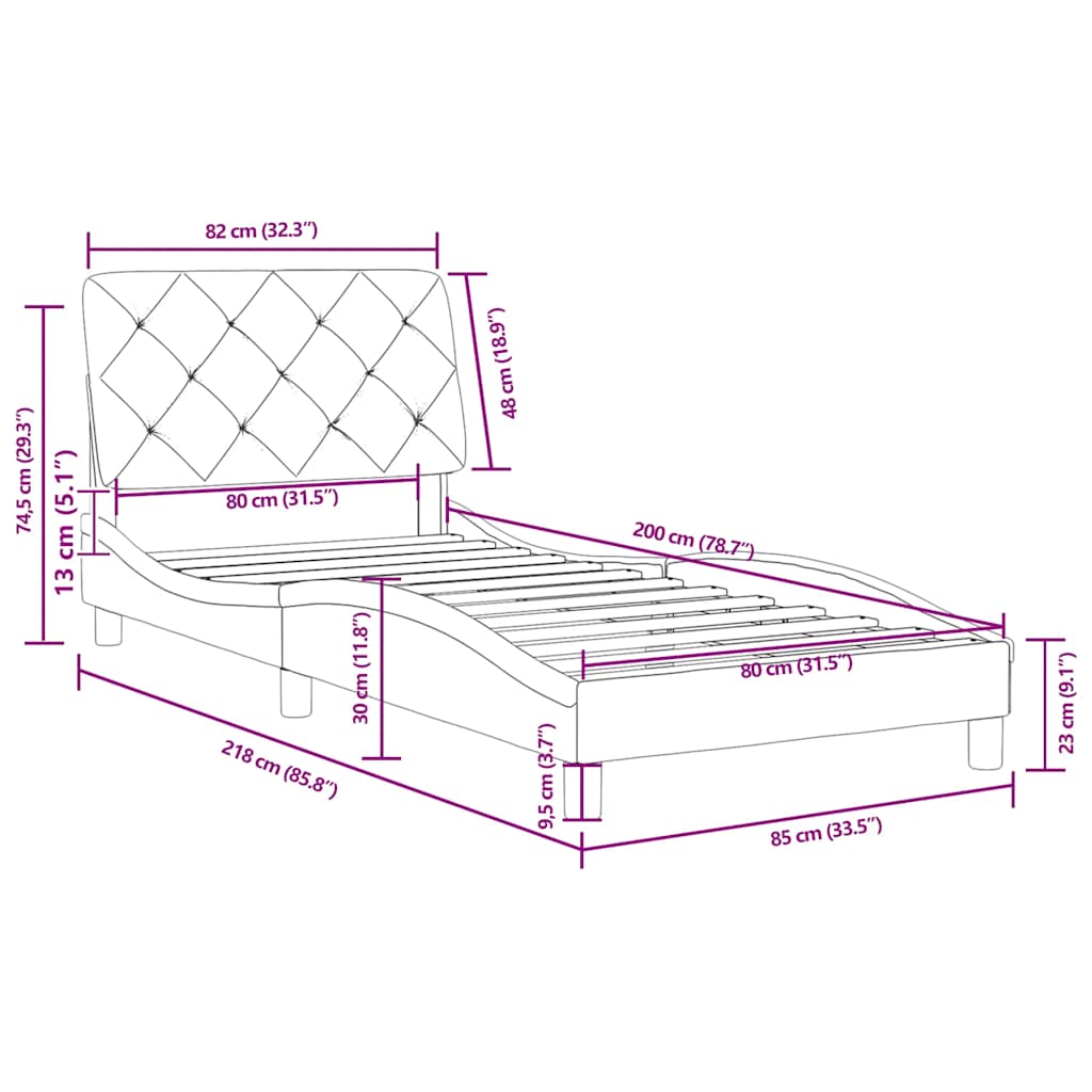 Bed Frame without Mattress Pink 80 x 200 cm Velvet