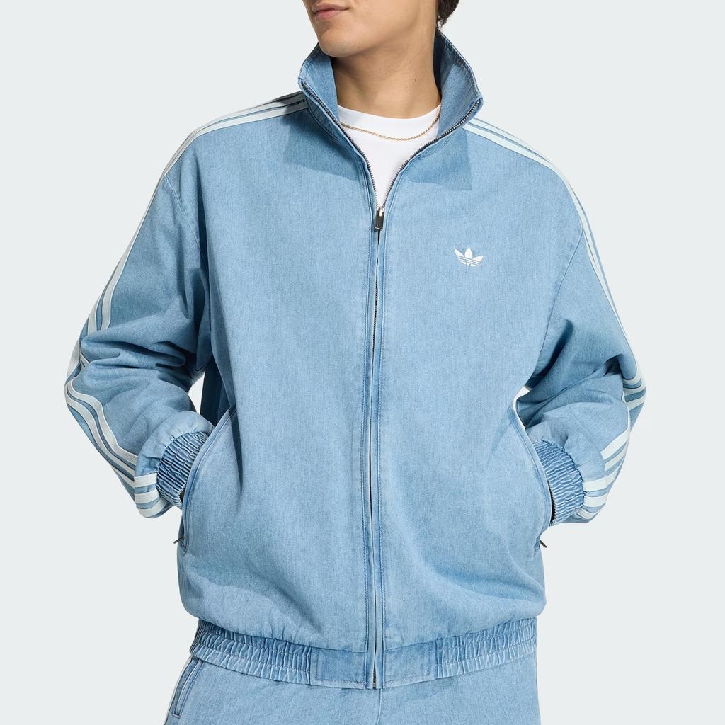 adidas Оригиналы Firebird Спортивная полоска Молния Длинный рукав Джинсовая куртка Мужские куртки KX1196