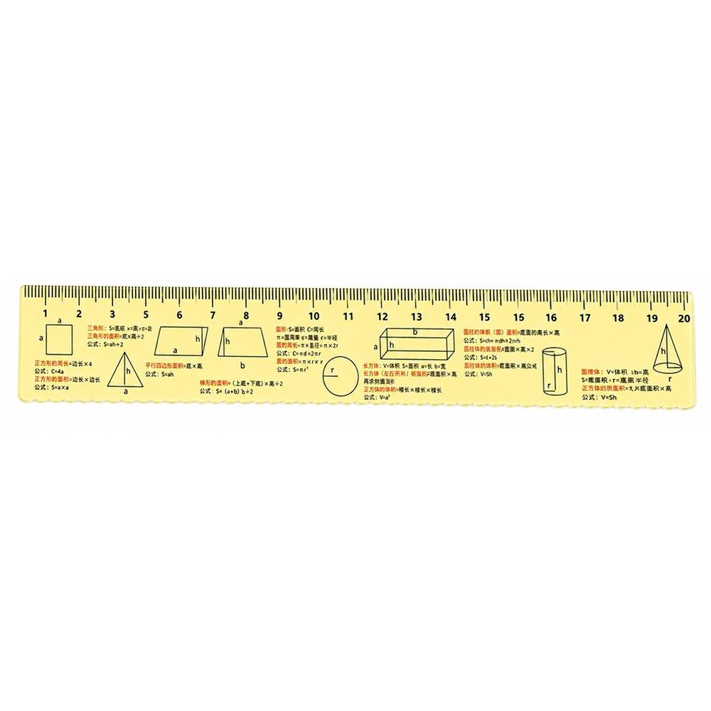 Transparent Mathematical Formula Ruler Lightweight Straightedge Ruler Office Use