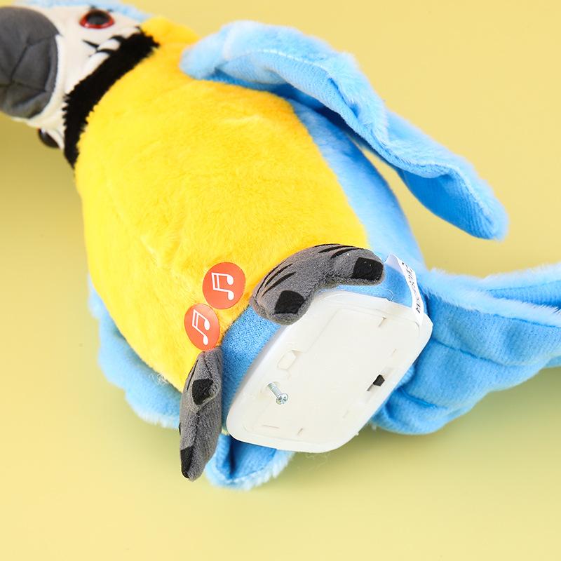 Electric Plush Parrot Toy, Talking & Recording Repeats Words, Wiggles Body & Flaps Wings, Interactive Pet Toy Gift for Kids