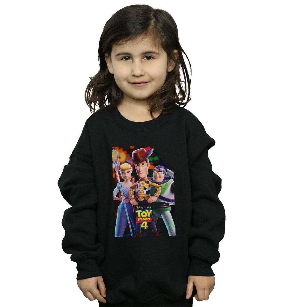 Disney Girls Toy Story 4 Buzz Woody And Bo Peep Poster Sweatshirt