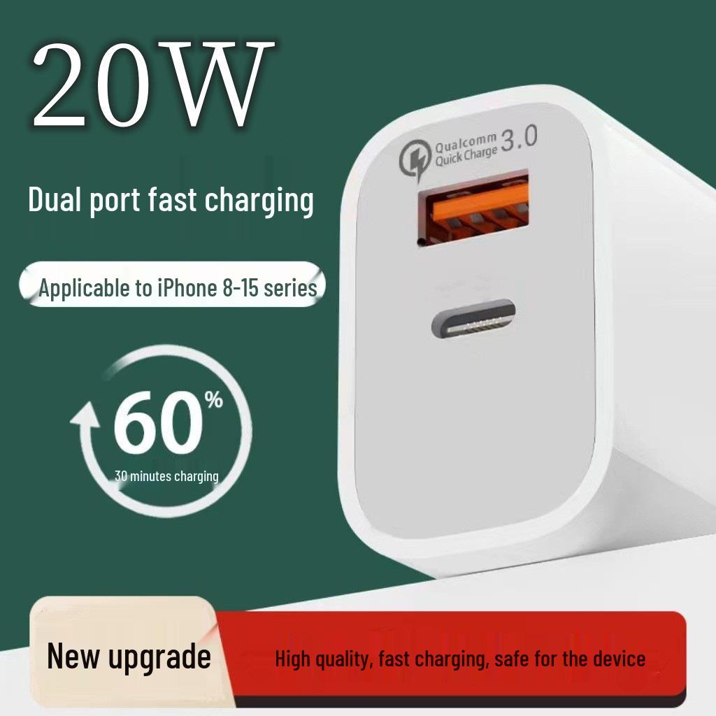 Быстрое зарядное устройство PD 20 Вт для телефонов Android, Apple, Huawei - Сертифицировано 3C