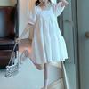 2022 Summer Maternity Puff Sleeve Dress: Lightweight, Loose Fit, Belly-Covering, Age-Reducing