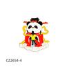 Chinese Style Alloy Enamel Brooch, Five Gods of Wealth Cartoon Pattern, New Year Chinese New Year Decorative Lapel Pin Badge for Gift
