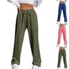 Женские эластичные брюки с высокой талией, повседневные активные брюки с широкими штанинами и длинными брюками, брюки с карманами