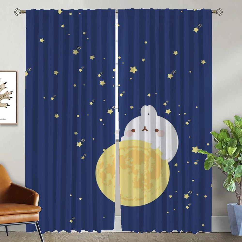 Блэкаут шторы для гостиной Molang Home Interior Curtains 2 штуки шторы Хэллоуин украшение перегородка тюль для спальни