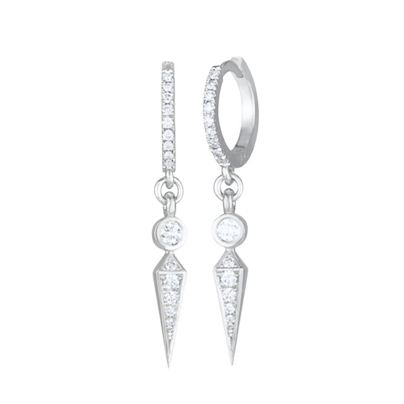 925 Silver Ear Buckles Fashion Hoop Earrings White Crystal Luxury Women's Earrings Wedding Women's Jewelry Premium Gift