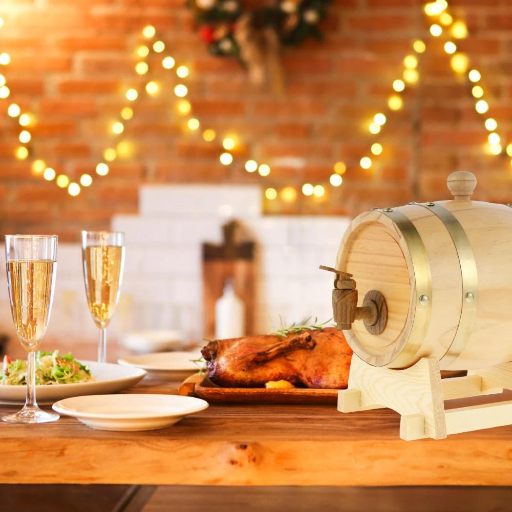 With Tap Beer Dispenser Wood Beer Container Party Supplies Wine Barrel Restaurant