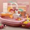Многофункциональная игрушечная раковина для малышей, кухонные игрушки 2-в-1, электрическая посудомоечная машина с проточной водой, имитация