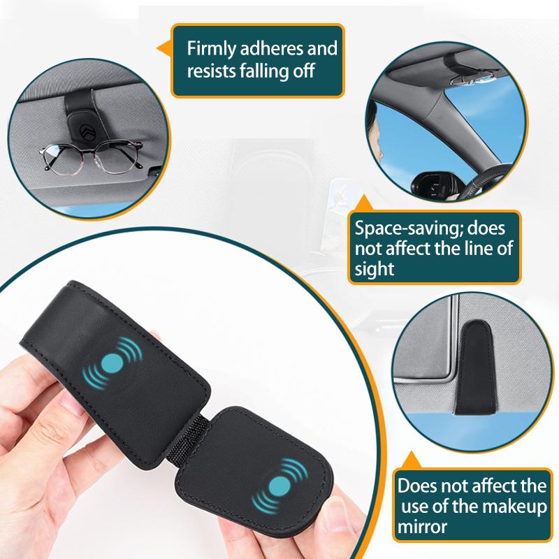 WKZA3 Simple Leather Sunglasses Holder For Citroen C4 C3 C5 C1 C2 Berlingo Celysee Cactus Picasso Aircross Saxo Grand
