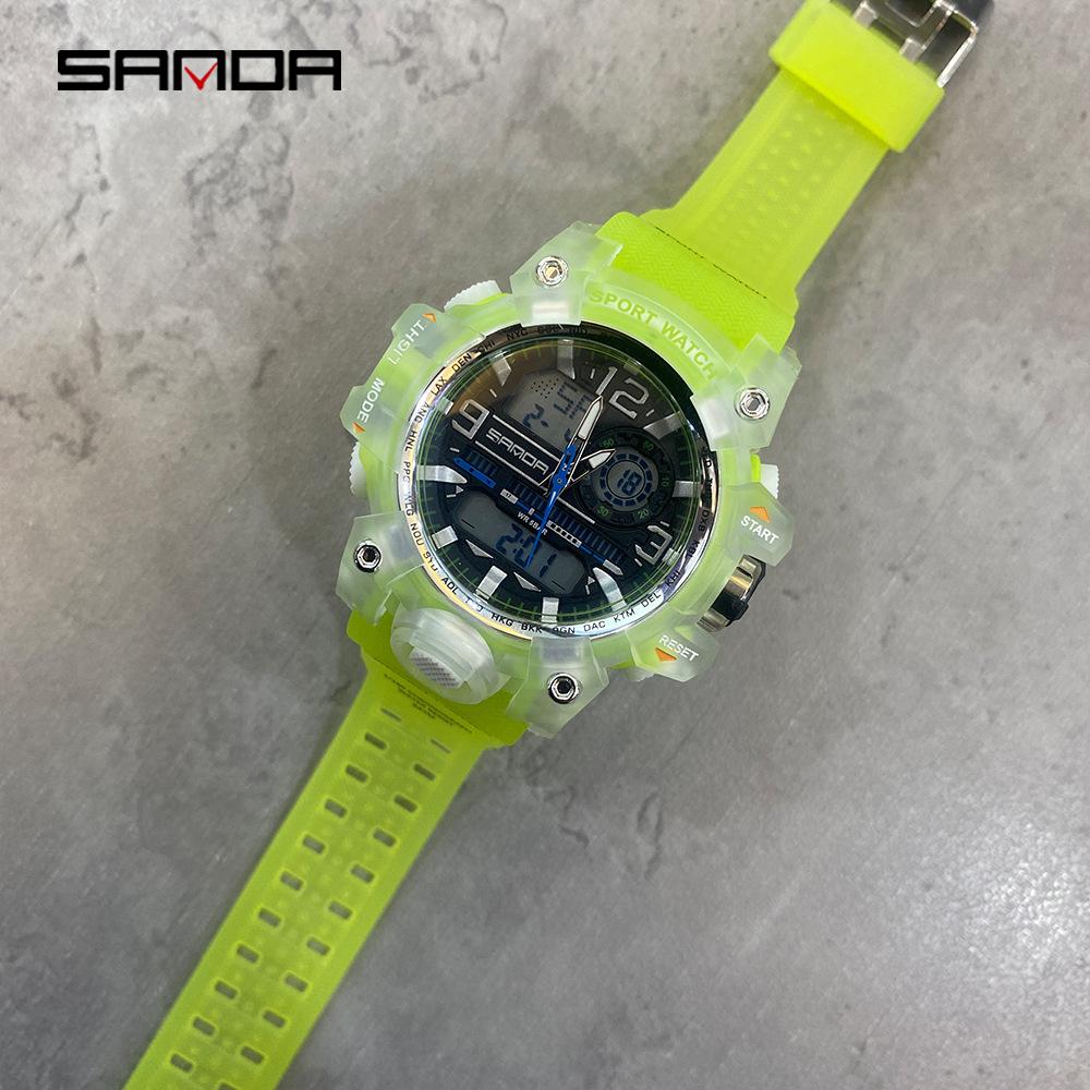 SANDA's Own Trendy and Fashionable Men's Students and Teenagers Waterproof Multi-function Electronic Watch