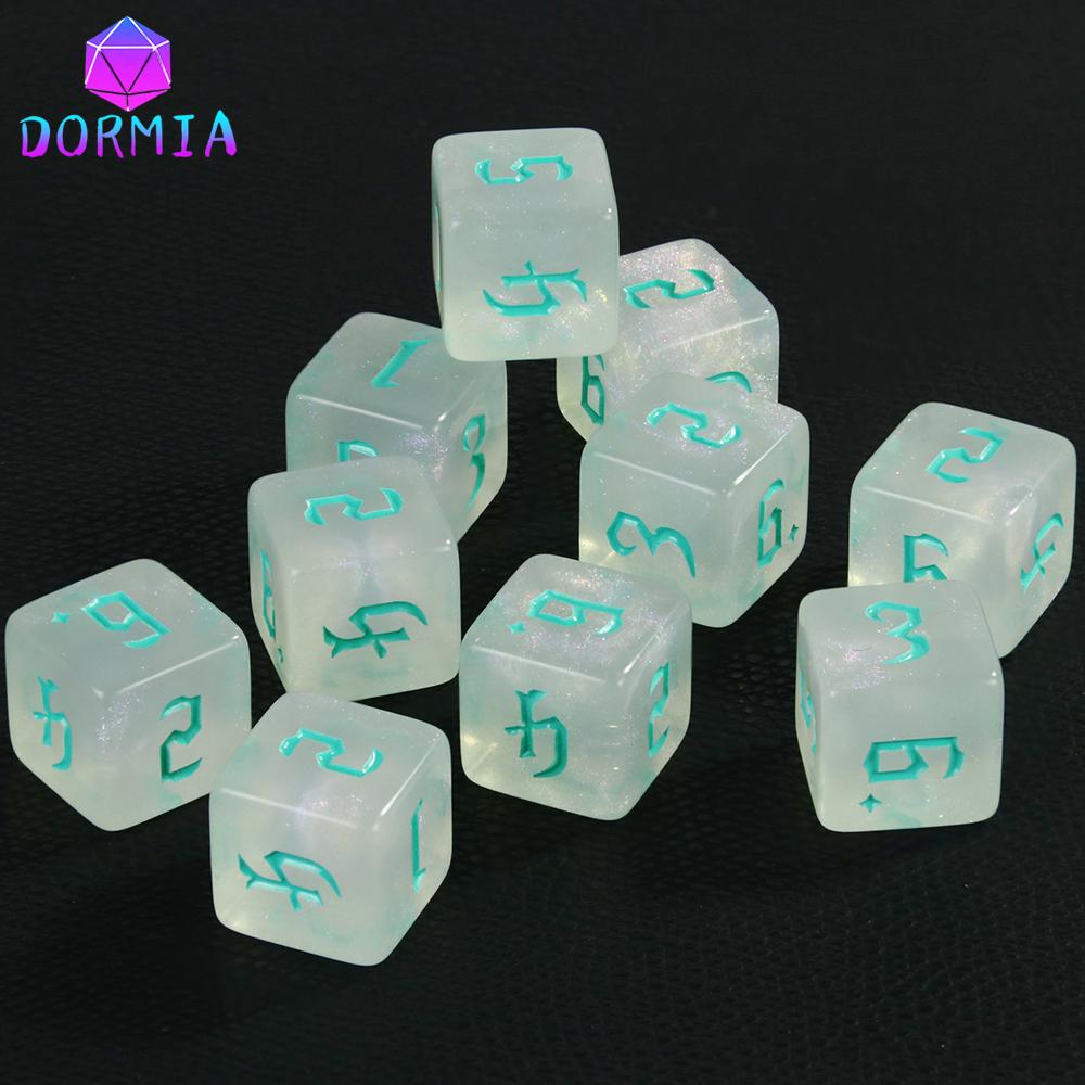 Dormia D6 Dice Dice High Class Acrylic Colourful Ink Filling Fantasy Vintage Style Font Style For DND Game Entertainment Supplies