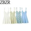 Zbzr Spring New Women Clothes Western Style Fashion Bowknot Decoration Sling Short Dress 2888777 400