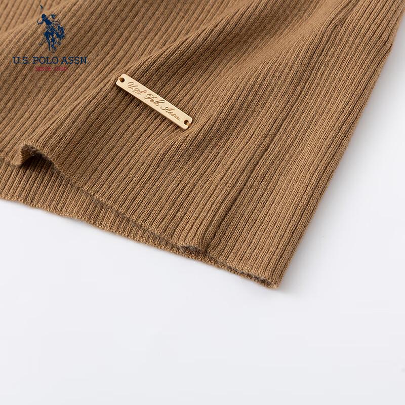 U.S. Polo Assn. Женский вязаный свитер из смесовой шерсти чистого цвета