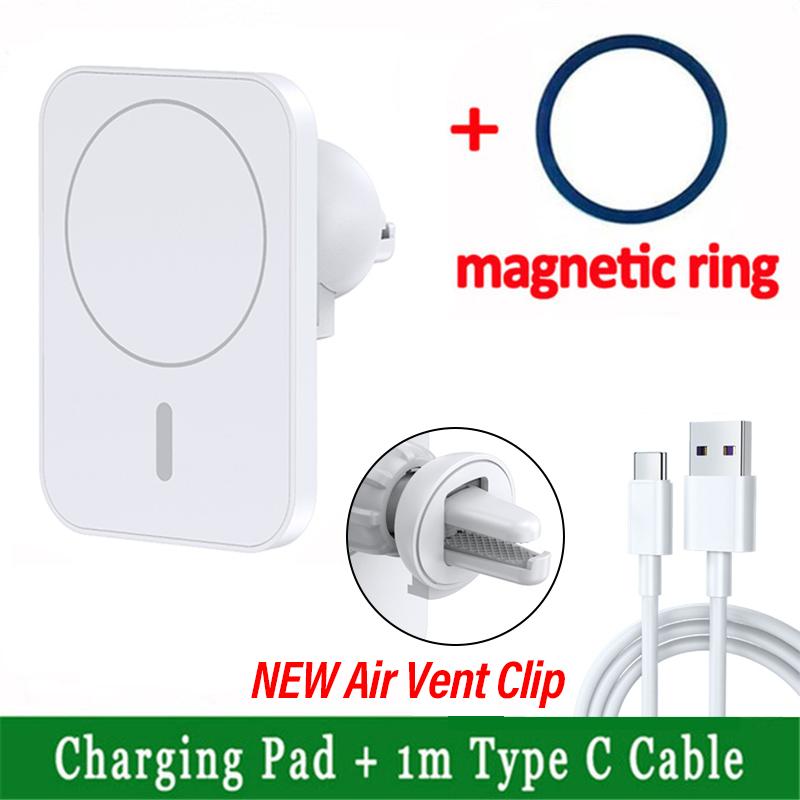 Магнитное беспроводное зарядное устройство, подставка на вентиляционную решетку автомобиля, держатель для телефона, 15 Вт, магнитная автомобильная станция быстрой зарядки для iPhone 12 13 14 Pro Max Mini