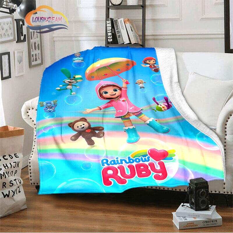 3D мультсериал Радужная Руби Детское одеяло Лулу и медвежонок милое одеяло Одеяло для интеллекта и приключений Анимационное одеяло