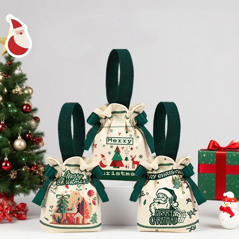 1Pc Christmas Gift Bag Cartoon Apple Candy Packaging Box Party Supplies Christmas Gift Wrapping Boxes Candy Storage Bags