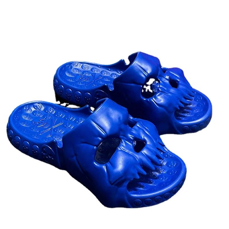 Смешные тапочки с черепами 2024 Новые поступления Пары Повседневные туфли на плоской подошве Шлепанцы Женские домашние модные шлепанцы Комфортная летняя пляжная обувь для женщин