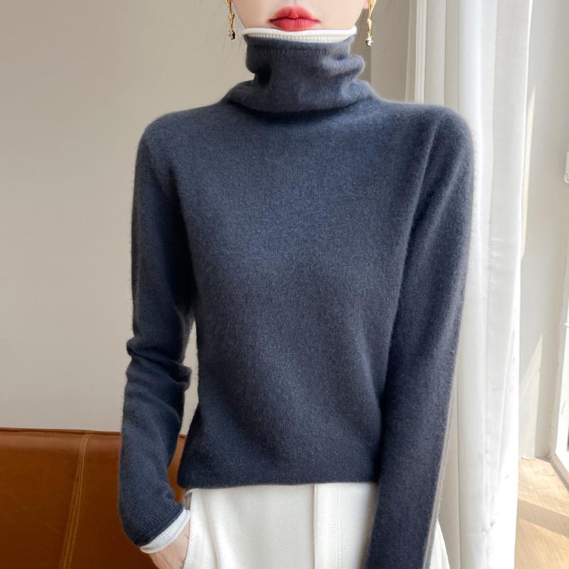Женский кашемировый свитер Qinghe Cashmere 30% Кашемир 70% Шерсть Осенне-зимний кашемировый пуловер Мягкий и теплый