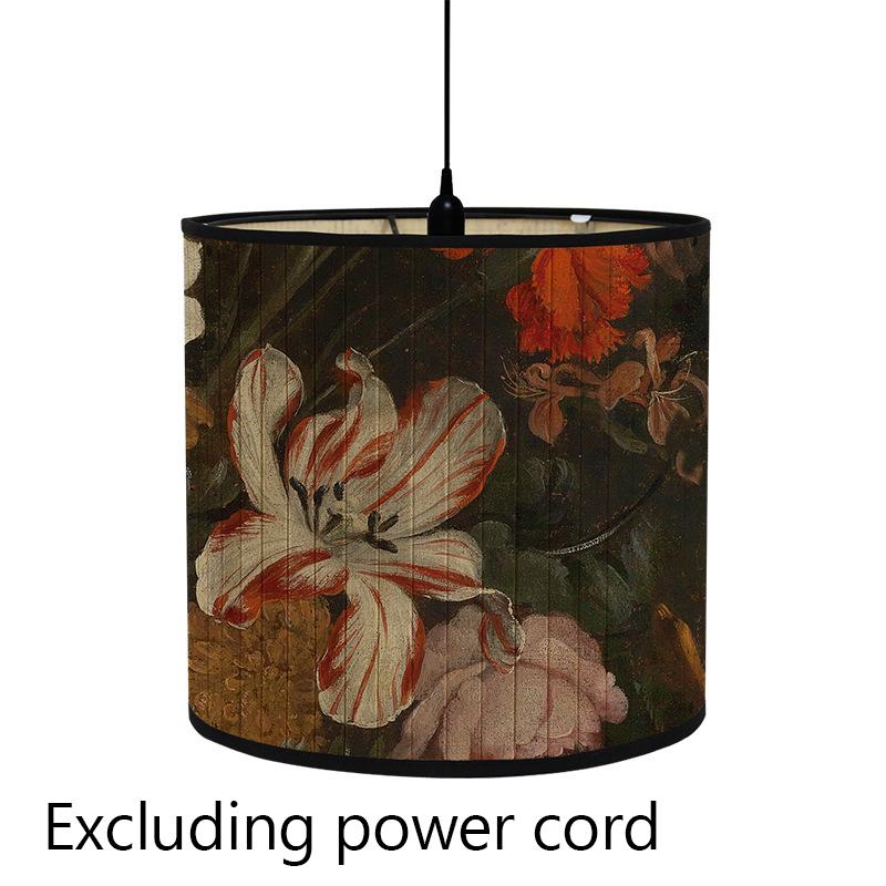 Абажур с цветочным принтом птицы, складной ретро бамбуковый абажур, абажуры ручной работы с зелеными растениями