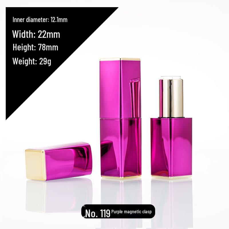 Customizable Magnetic Lipstick Tube with Pattern Options - Empty 12.1mm DIY Packaging