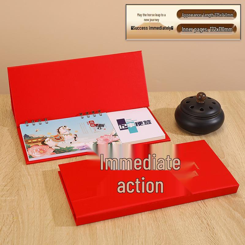 2026 год Лошади: Китайский праздничный настольный календарь - Еженедельник и ежемесячник с местом для заметок