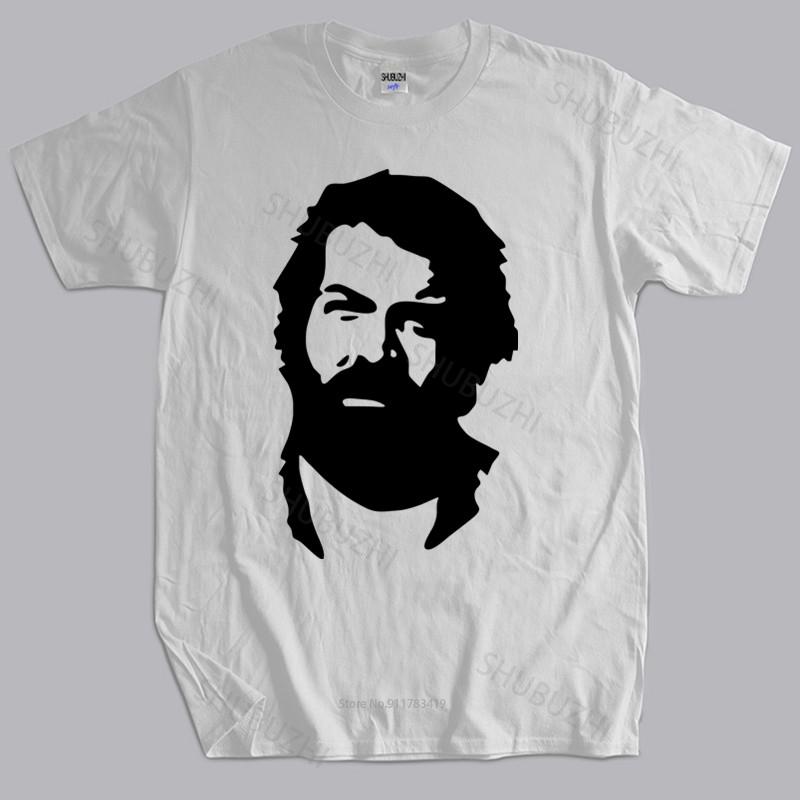 Новая модная футболка хлопковые футболки Дизайнер BUD SPENCER Белая с коротким рукавом Мужская футболка Бренд Хлопковая футболка