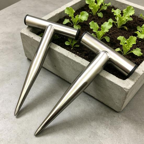 Stainless Steel Hand Dibber Plant Hole Digger Garden Planting Tool with T-Handle Soil Digging Tool for Planting Bulbs Tulips Daffodils Vegetable