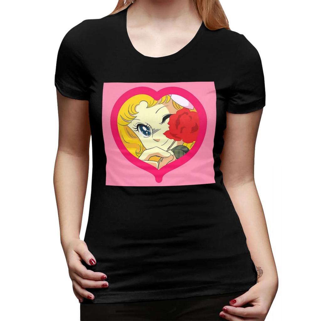 Candy Candy Cartoon Anime TShirt for Women Crew Neck Streetwear T Shirts Womens Short Sleeve Summer Clothes Tops