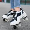 Скрытые роликовые кроссовки для молодежи, роликовые коньки с четырьмя колесами, детские повседневные деформируемые кроссовки для детей, роликовые кроссовки