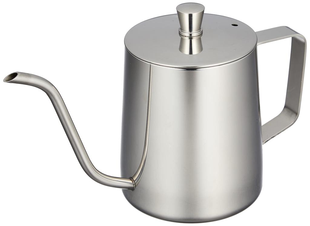 Maebata Brew Coffee Drip Pot with Lid, Stainless Steel, Silver, 630ml, Narrow Mouth, 51643