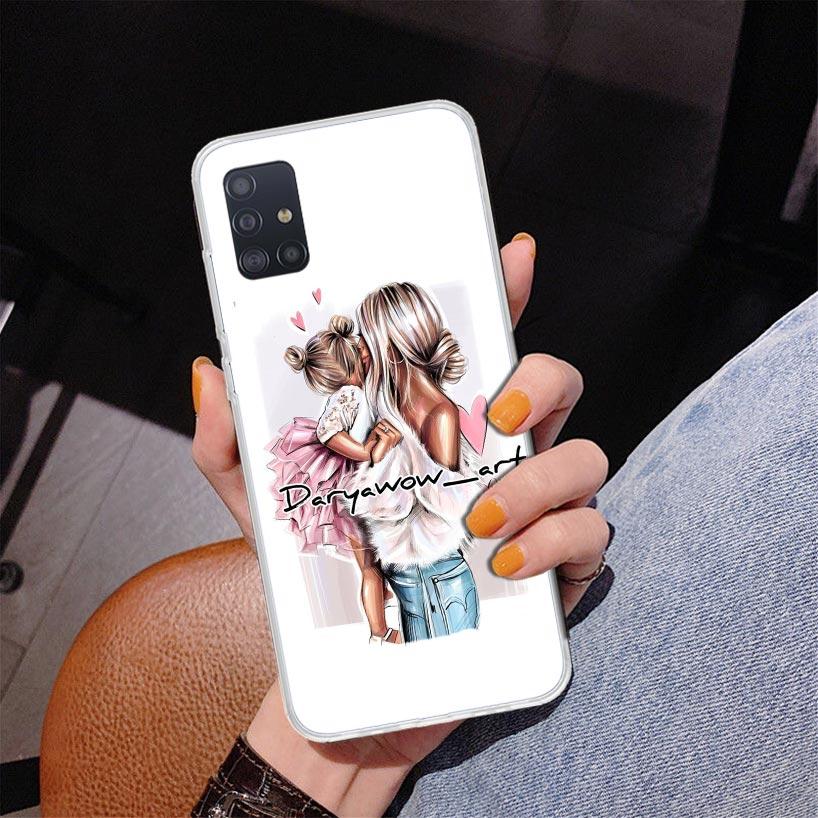 Mom Baby Girls Phone Case For Samsung Galaxy A52 A32 A22 A12 A51 A31 A50S A30S A20S A10S Note 20 Ultra 10 Plus S10 A72 A71 Galax
