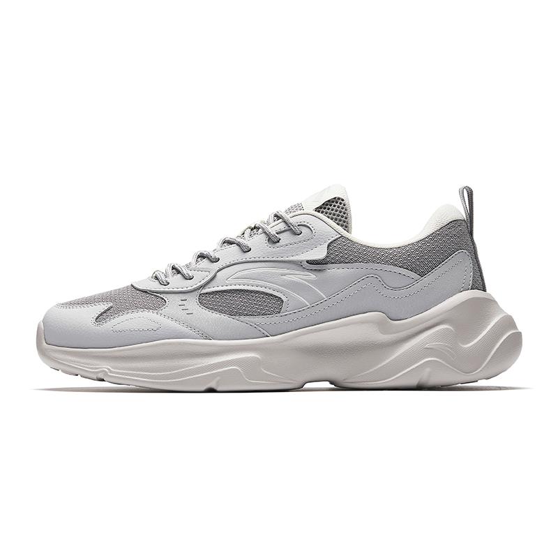 Anta Dad Shoes Simple Versatile Comfortable Lightweight Breathable Low-Top Casual Sneakers Men Sneakers Gray 912528810-3