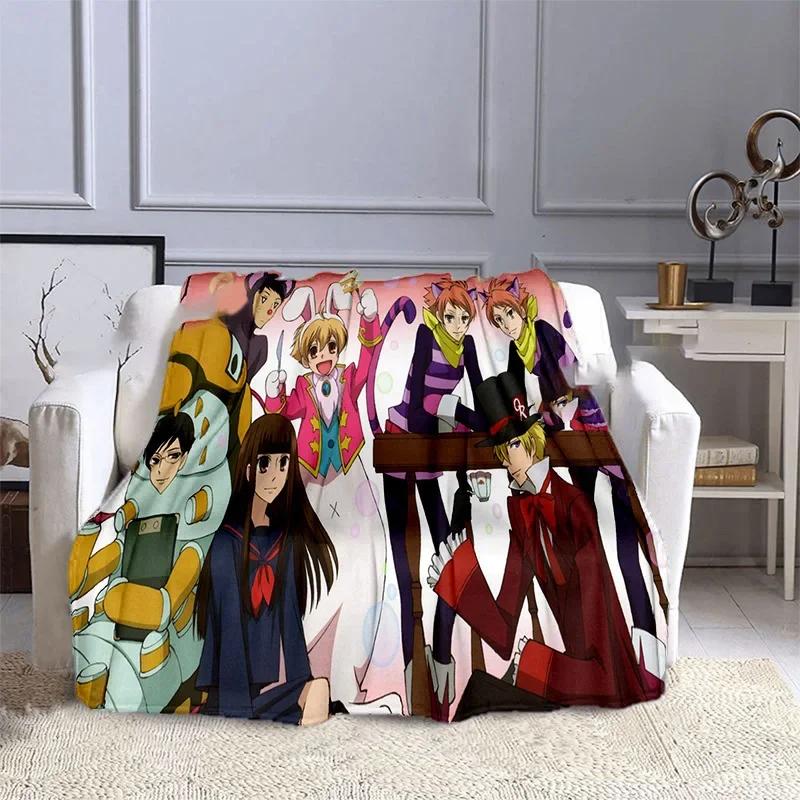 Ouran High School Host Club Anime Customized Blanket Plush Flannel Decoration Bed Home Throw Sofa Blanket Unisex Children Gifts