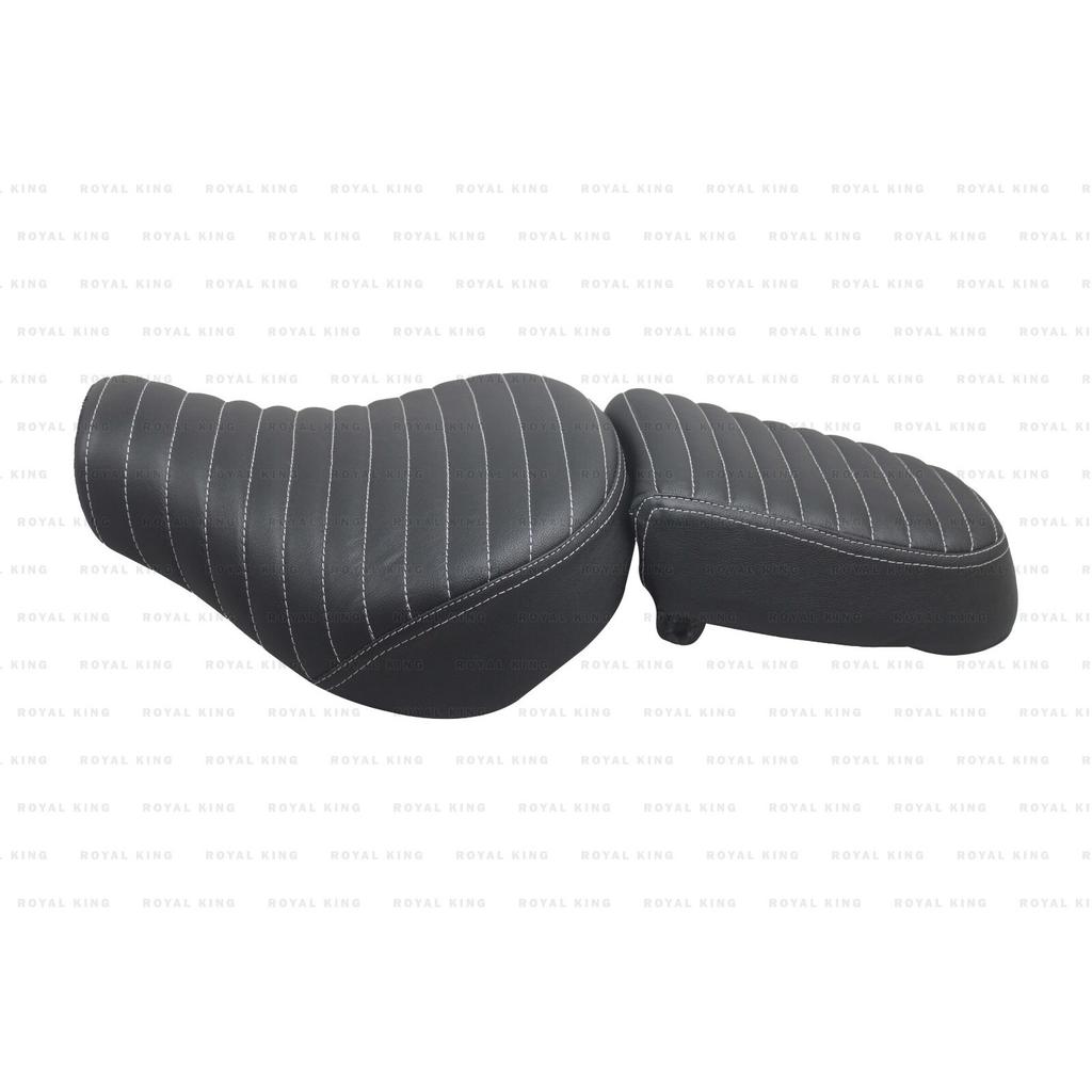 Black "Leather Rider & Pillion Seat Fit For Royal Enfield Meteor 350"