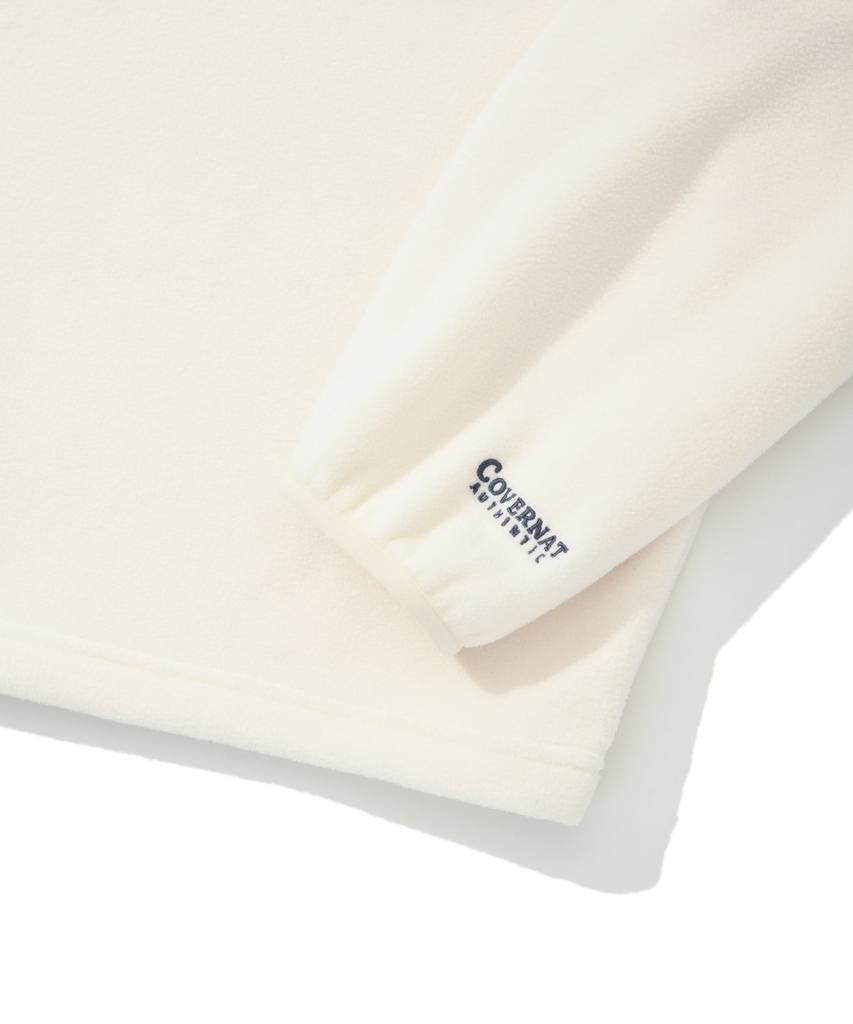 COVERNAT Arch Logo Fleece Half Zip Sweatshirt Ivory