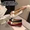 Su Yinyin Same Style~ CBD Female Elite~ Classic Bow Light Mouth Thick Heel Ballet Single Shoes Women's Flat Shoes